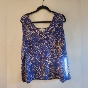 3 For $15! Blue and Tan Animal Print Top